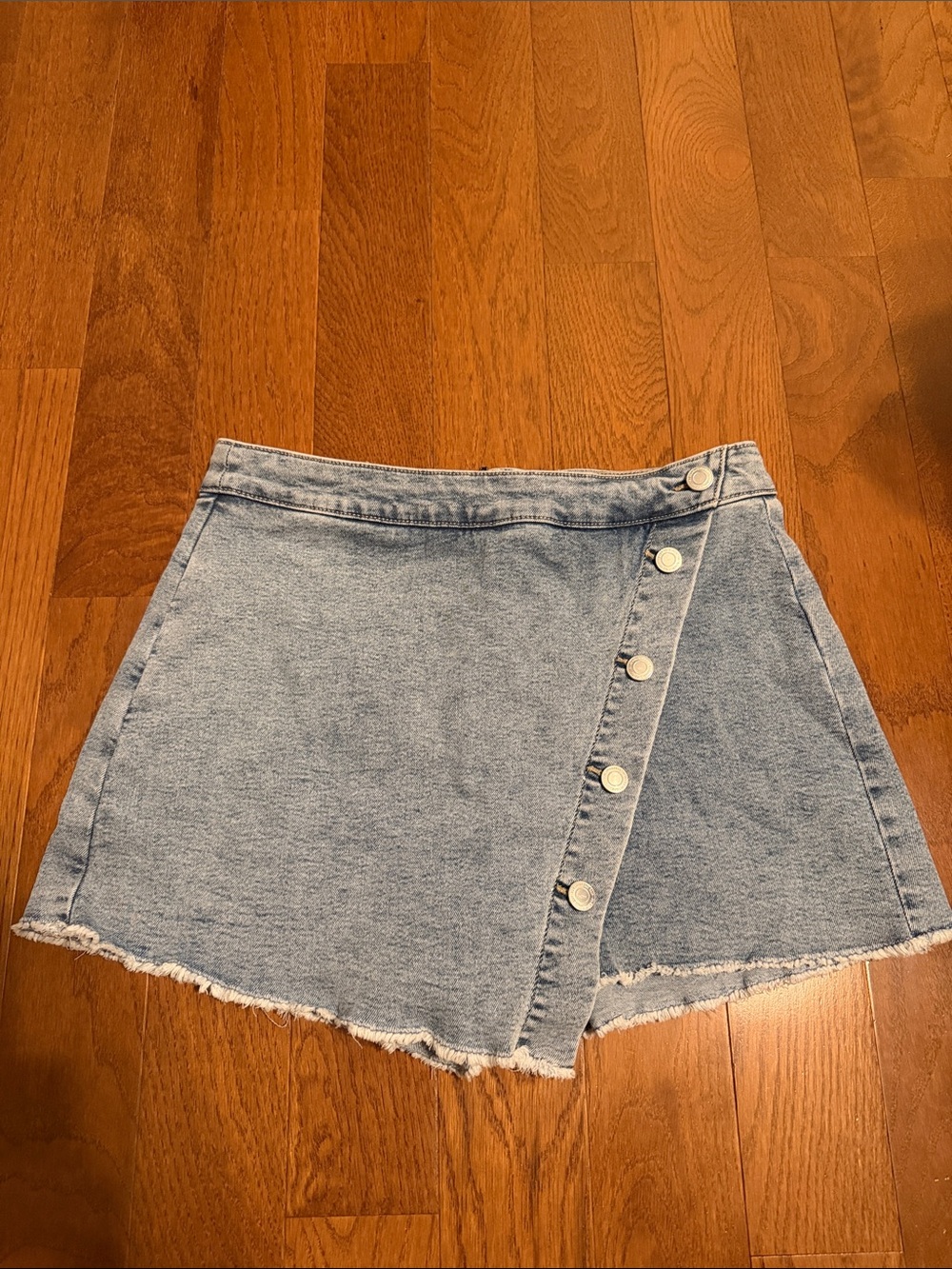 SO Light Blue Denim Skort with Button Front